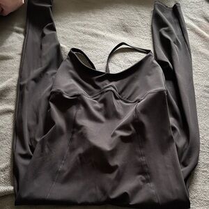 Black strappy all in one